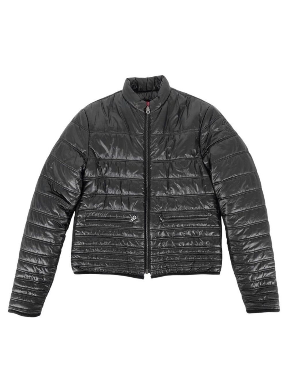 Chanel Jacket Reversible Down Color Quilted CC Logo 36 Black Pink Gunmetal